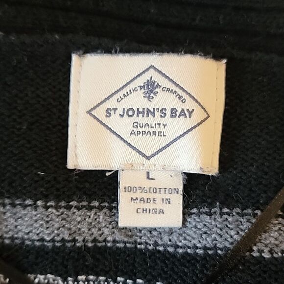 St. John's Bay open front striped cardigan Size L - Picture 8 of 10